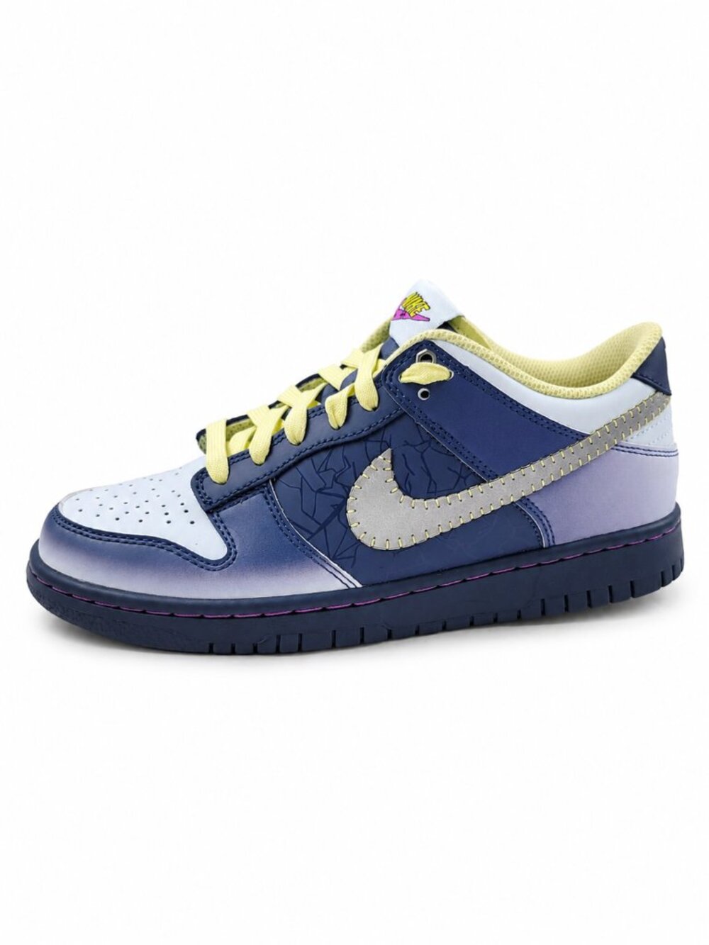 Nike Dunk Low BG GS Navy Gray Yellow Sneakers Boys Size 6.5Y